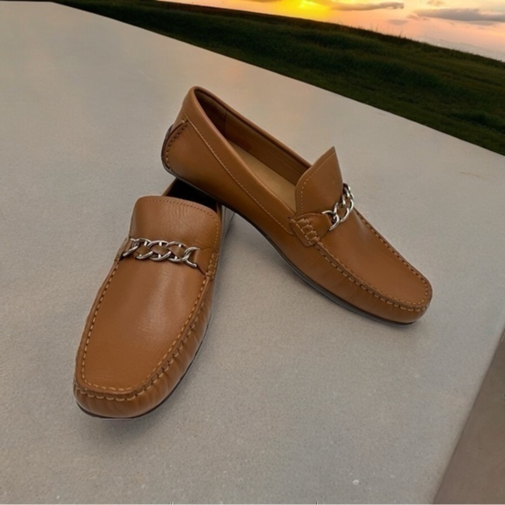 NIB Marc Joseph New York Jefferson Street Loafers Tan Napa Shoes Size 10 Mens